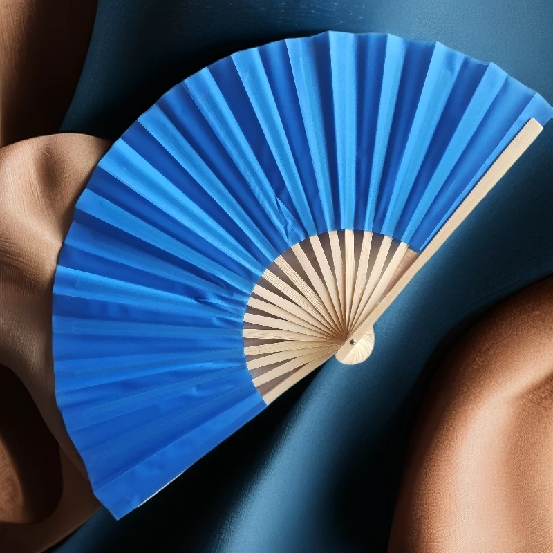 双面绢布折扇上春山舞蹈纸扇书生跳舞扇子8寸10寸表演道具扇子