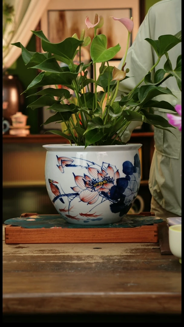 瓷片景德镇纯手工釉下彩精品茶具水杯