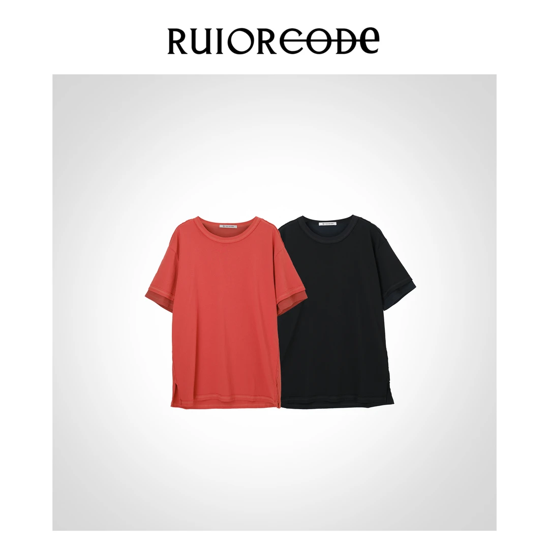 【RUIORCODE】后背撞布明线双层袖口短袖 理性消费##