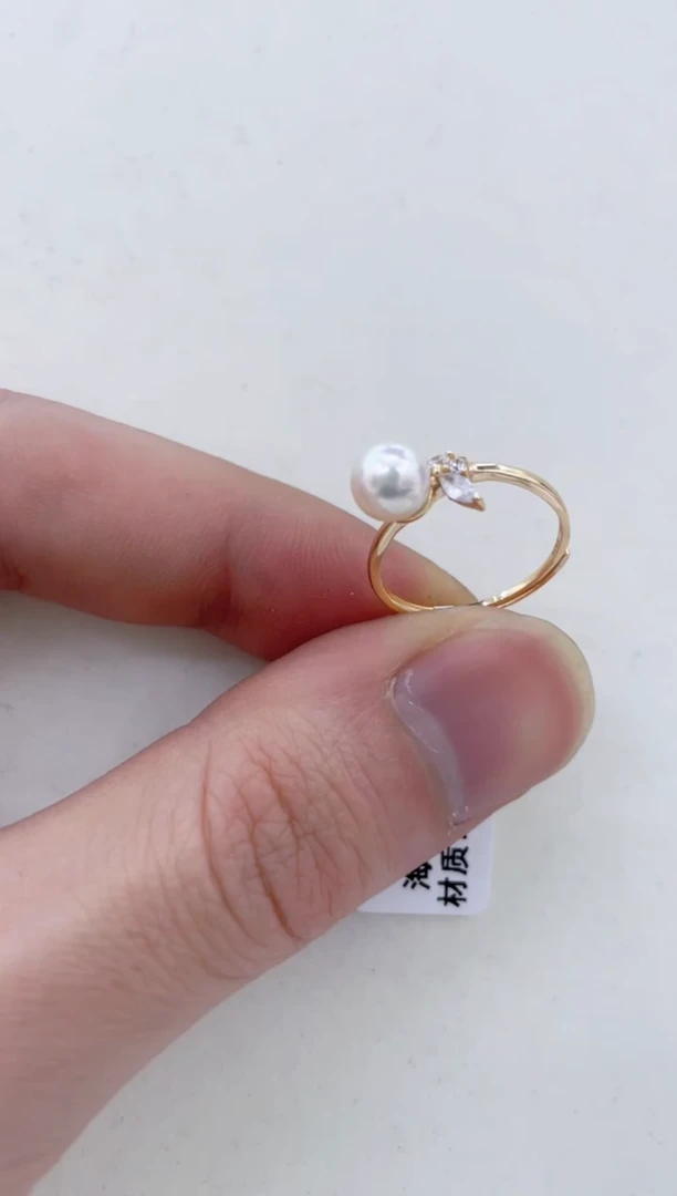 银S925镶嵌戒指海水珍珠