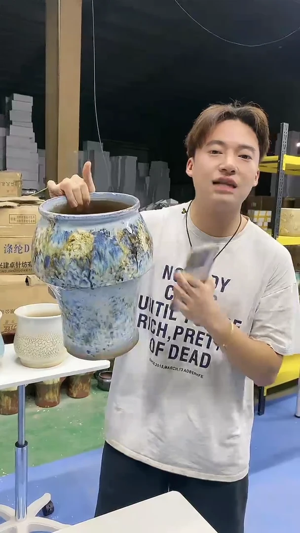 宜兴紫砂粗陶花盆
