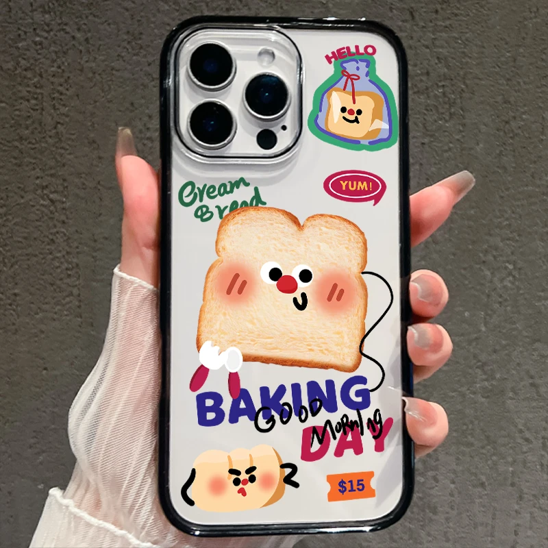 【AI键保护】可爱吐司适用苹果16promax手机壳iphone15新款14全包