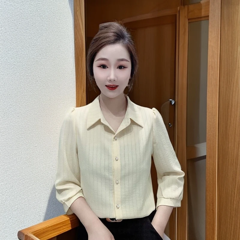 【小陈姐优选】.法式通勤修身显瘦气质时尚简约洋气衬衫母亲节服装