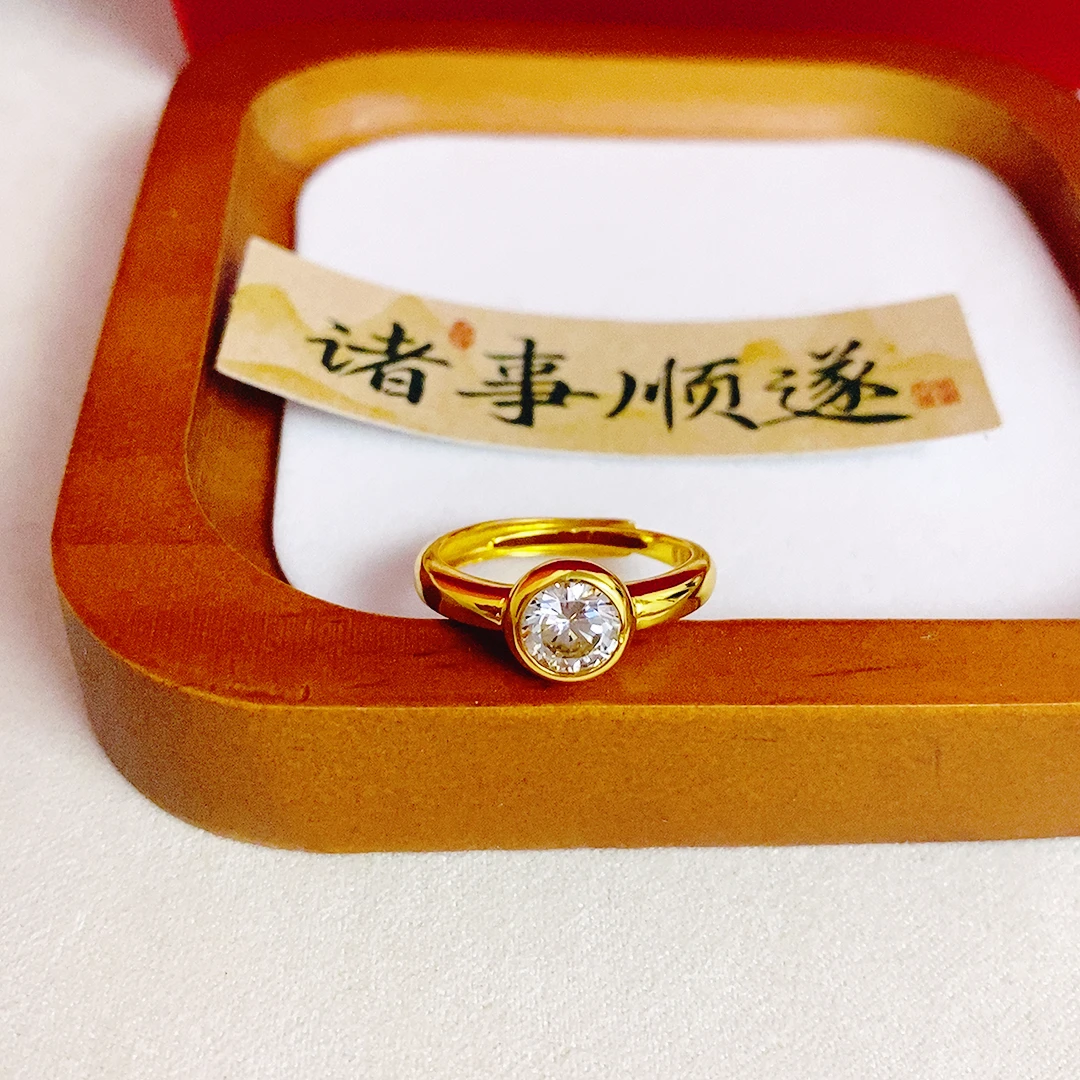 时尚百搭泡泡圆钻戒指