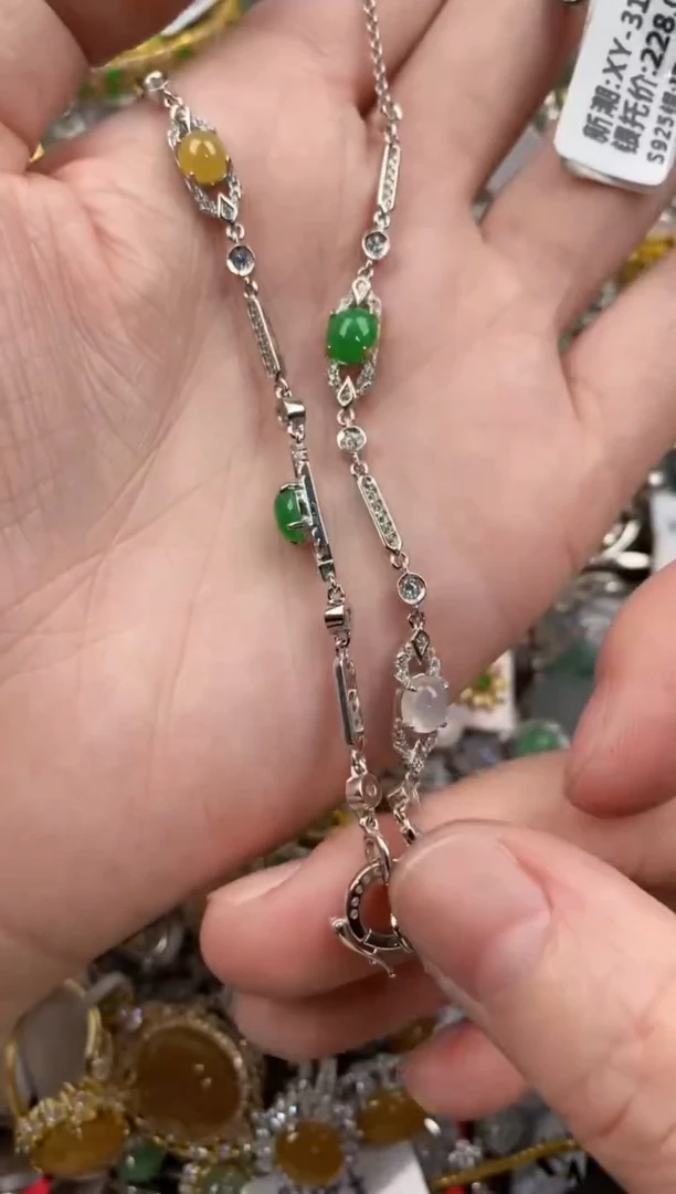 银S925镶嵌戒指翡翠101010----7