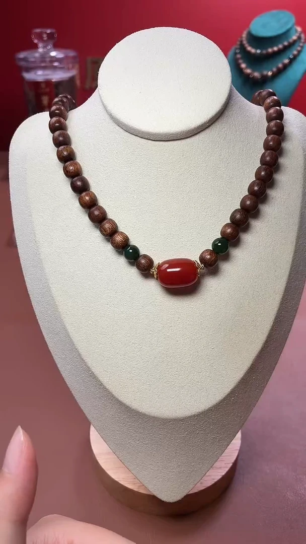 沉香手串沉水越南玉化富森红土7*8三圈设计