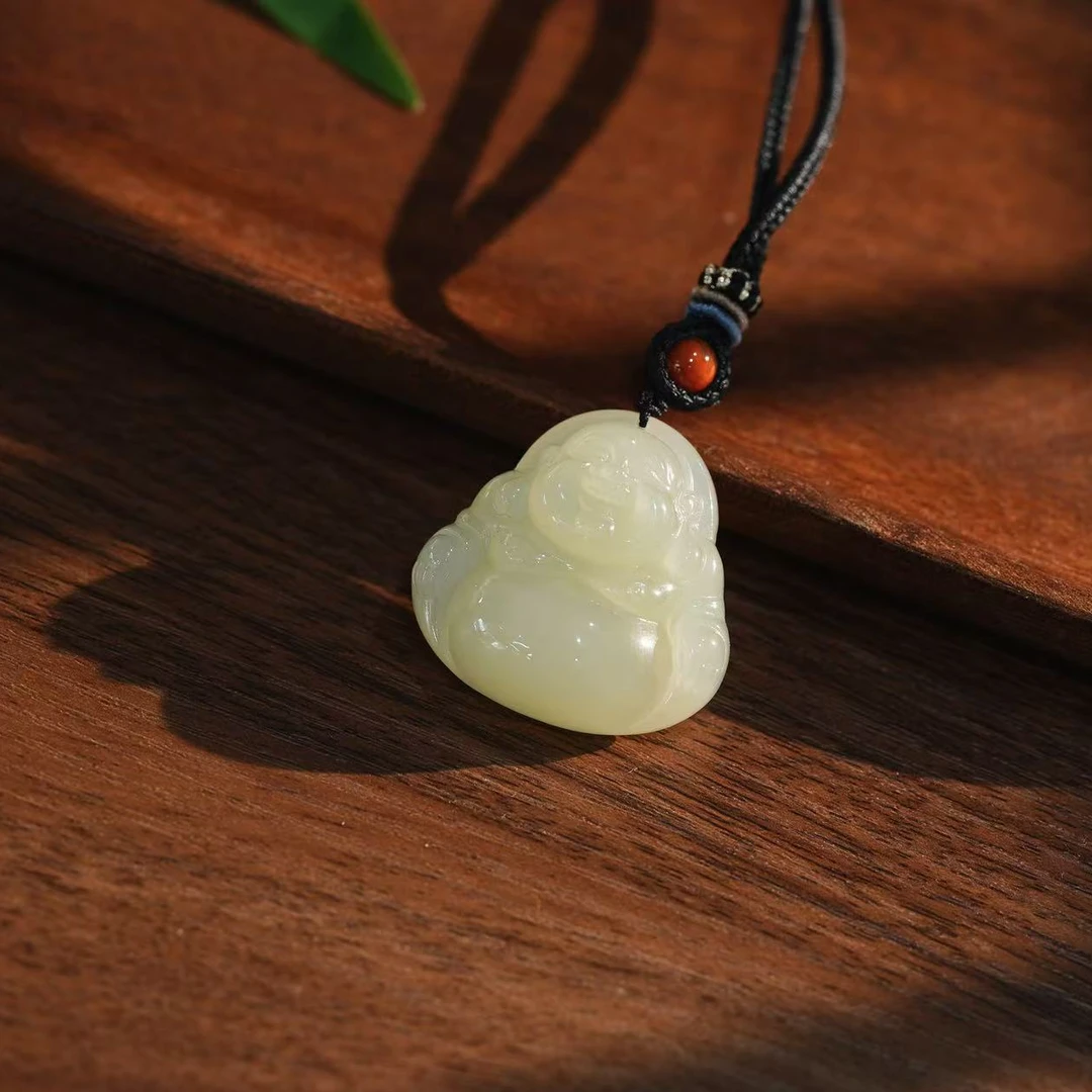 【小池专属】和田玉蜂蜜水佛公吊坠 35*34*11 JJY0233