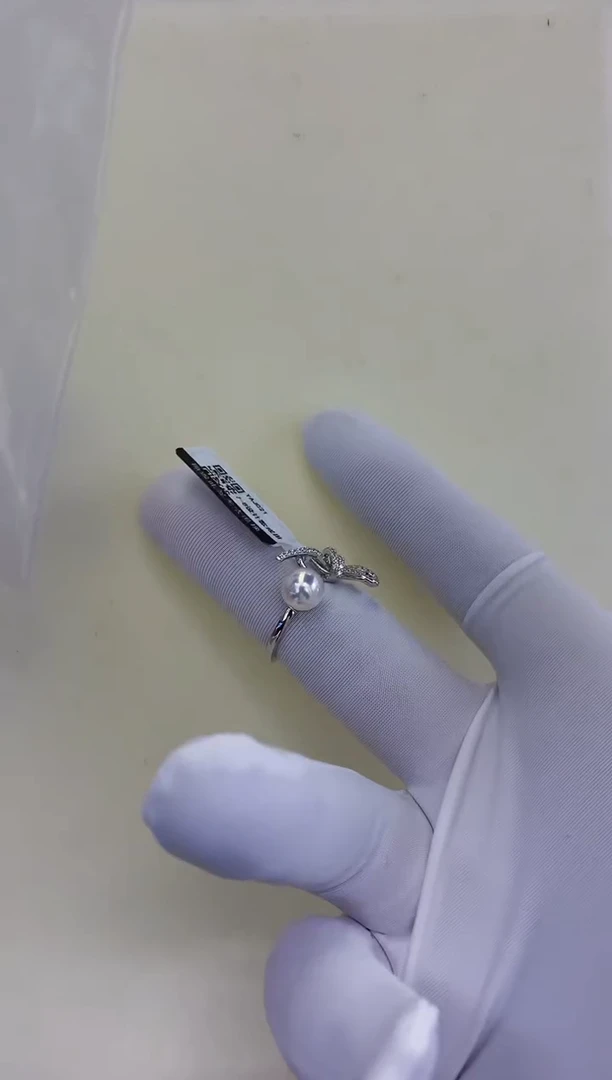 银S925镶嵌饰品海水珍珠设计款戒指