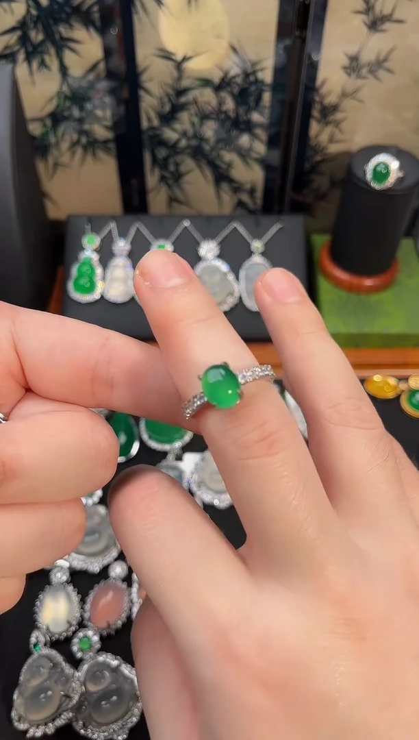 合金吊坠(赠链)玛瑙/玉髓小蛋面戒指