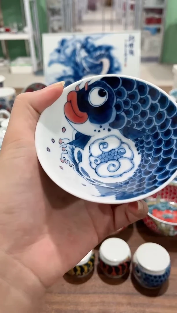 拙明院（微瑕价格）斗笠杯（天青色）昨明款