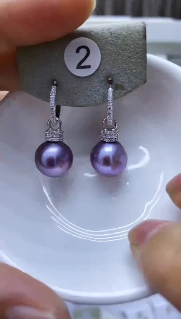 银S925镶嵌淡水珍珠耳饰2