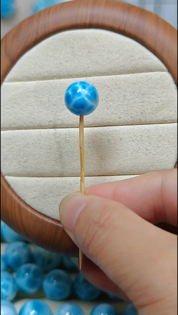 针钠钙石（海纹石）未镶嵌珠宝半成品相**沫多样性发其一