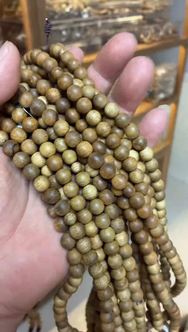 沉香手串 菩萨棋圆珠长串红土沉0.9多样性发其一