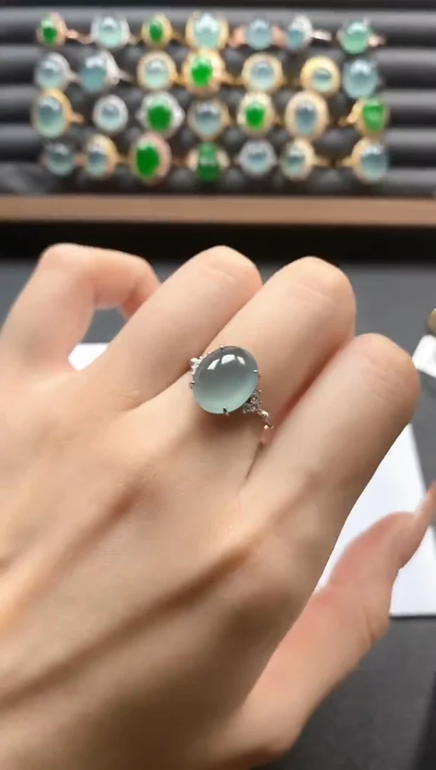 银S925镶嵌戒指翡翠51151