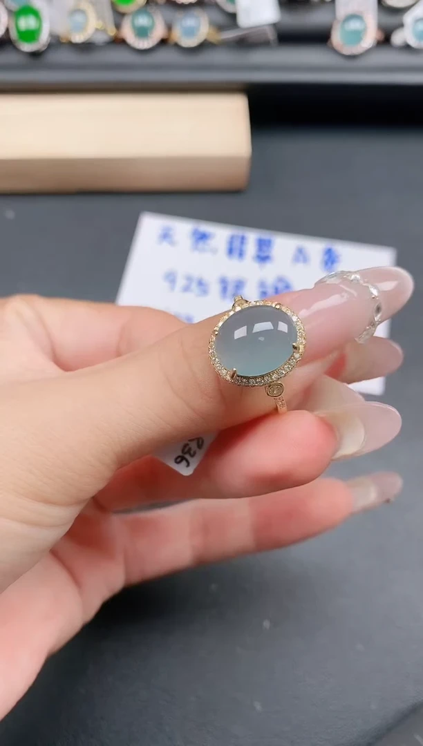 银S925镶嵌戒指翡翠111