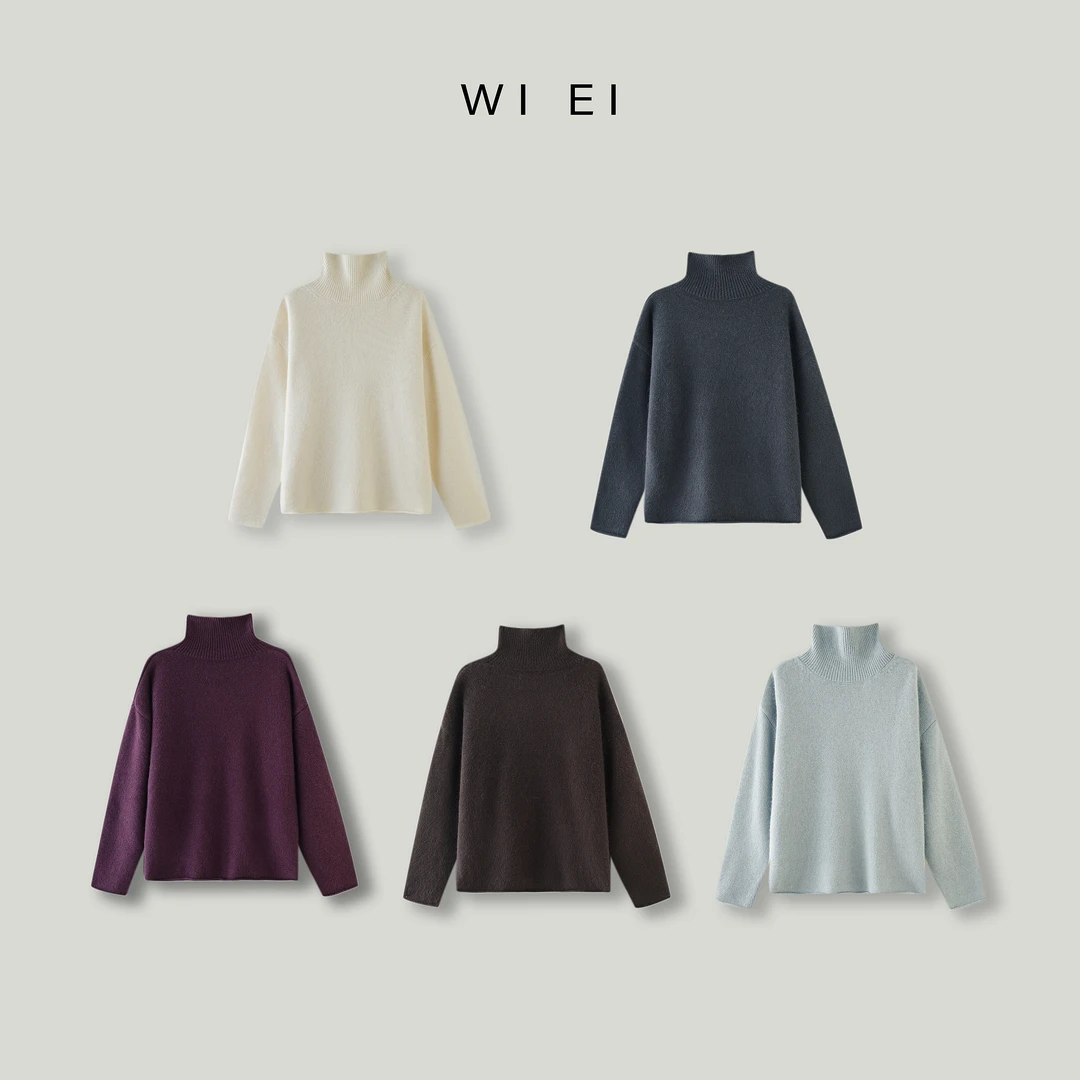 《WI EI》十色毛衣* 简约慵懒 高领羊毛 休闲毛衣 8M013