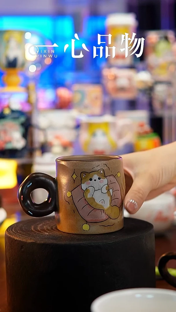 杯子瓷S100景德镇手工手绘杯子摆件