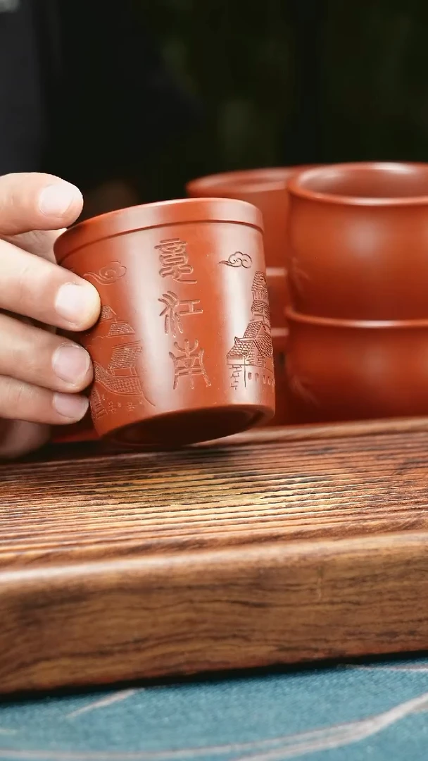 茶杯紫砂江南水乡