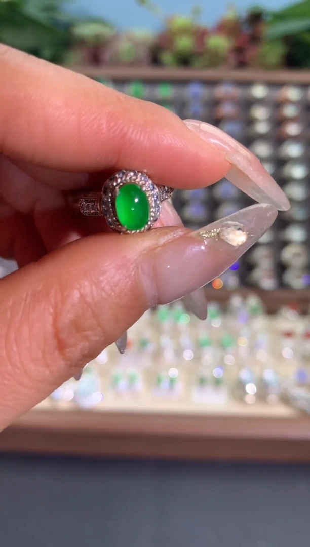 未镶嵌戒指翡翠铜托戒面