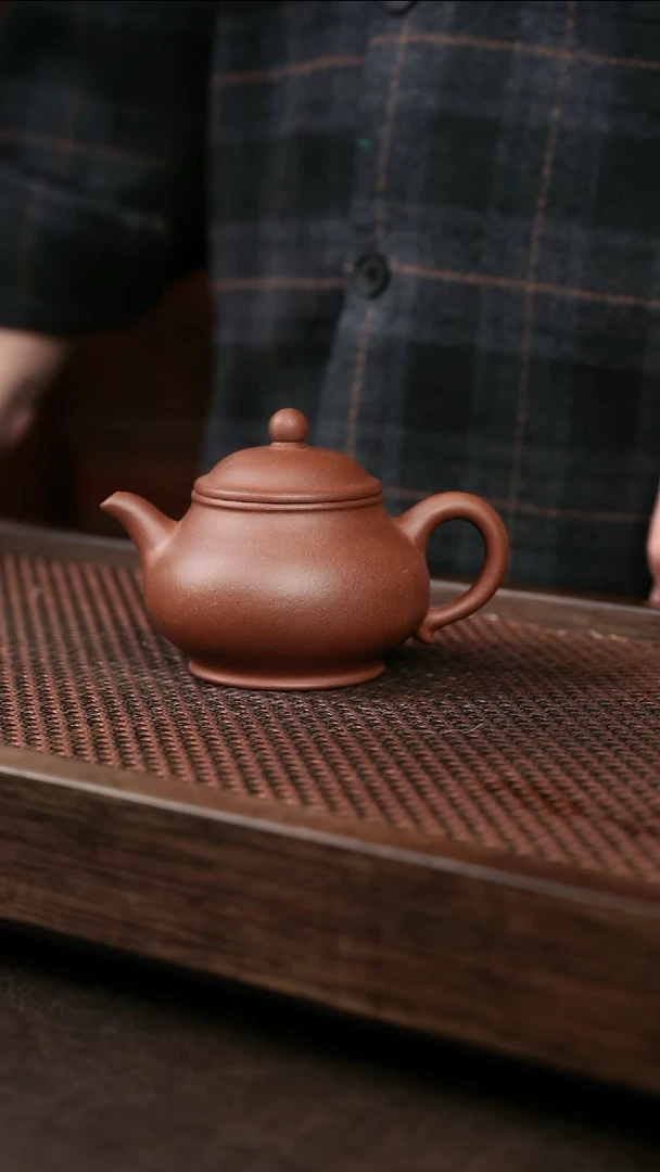 茶壶紫砂红皮龙标准潘壶