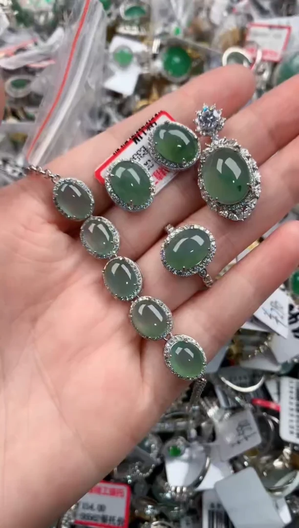 银S925镶嵌戒指翡翠111  8