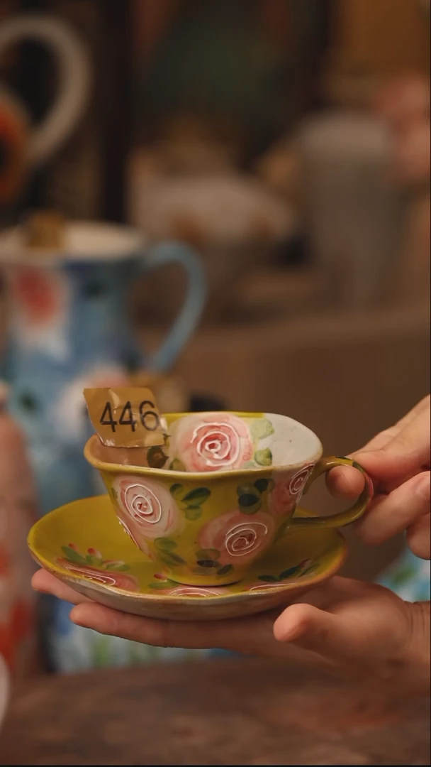 陶瓷446景德镇设计师手作花器摆件侘寂风