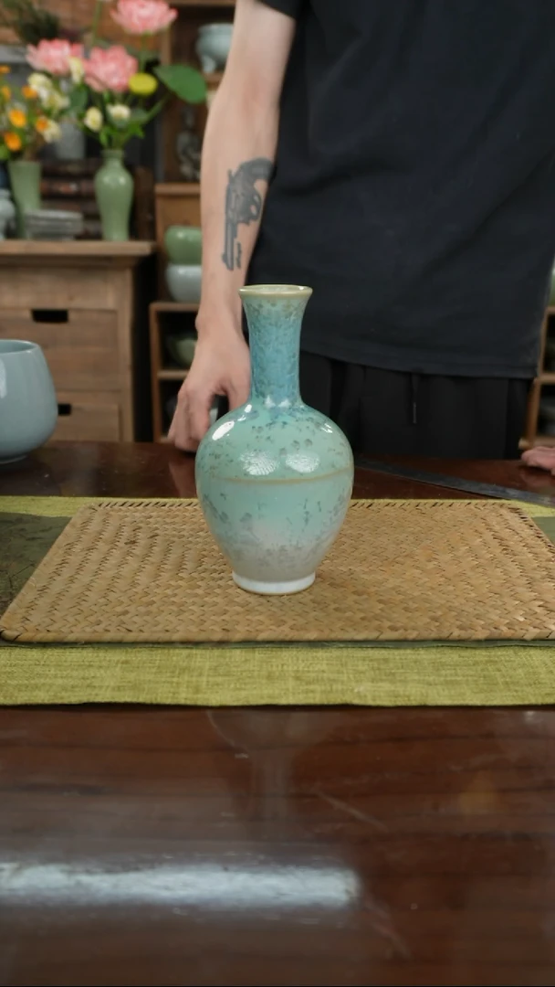 陶瓷一件包邮结晶釉花瓶次品18cm