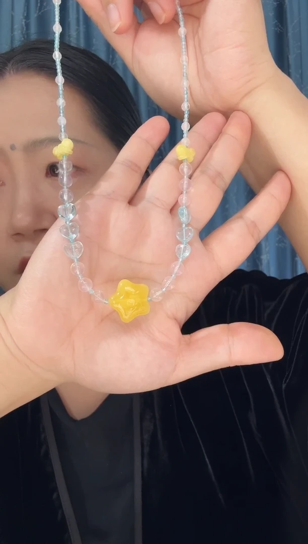 蜜蜡项链未镶嵌蜜蜡星星项链