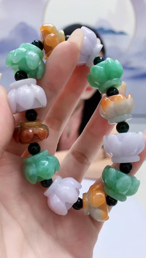 定制翡翠未镶嵌4812jw-毛货手串80