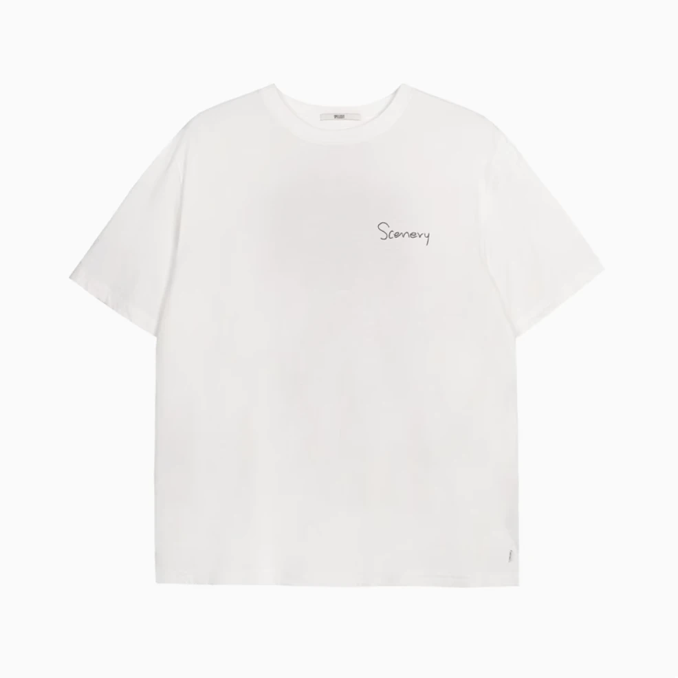 SPELLEDIT2025夏季新品风景T恤宽松休闲潮流印花短袖纯棉上衣女