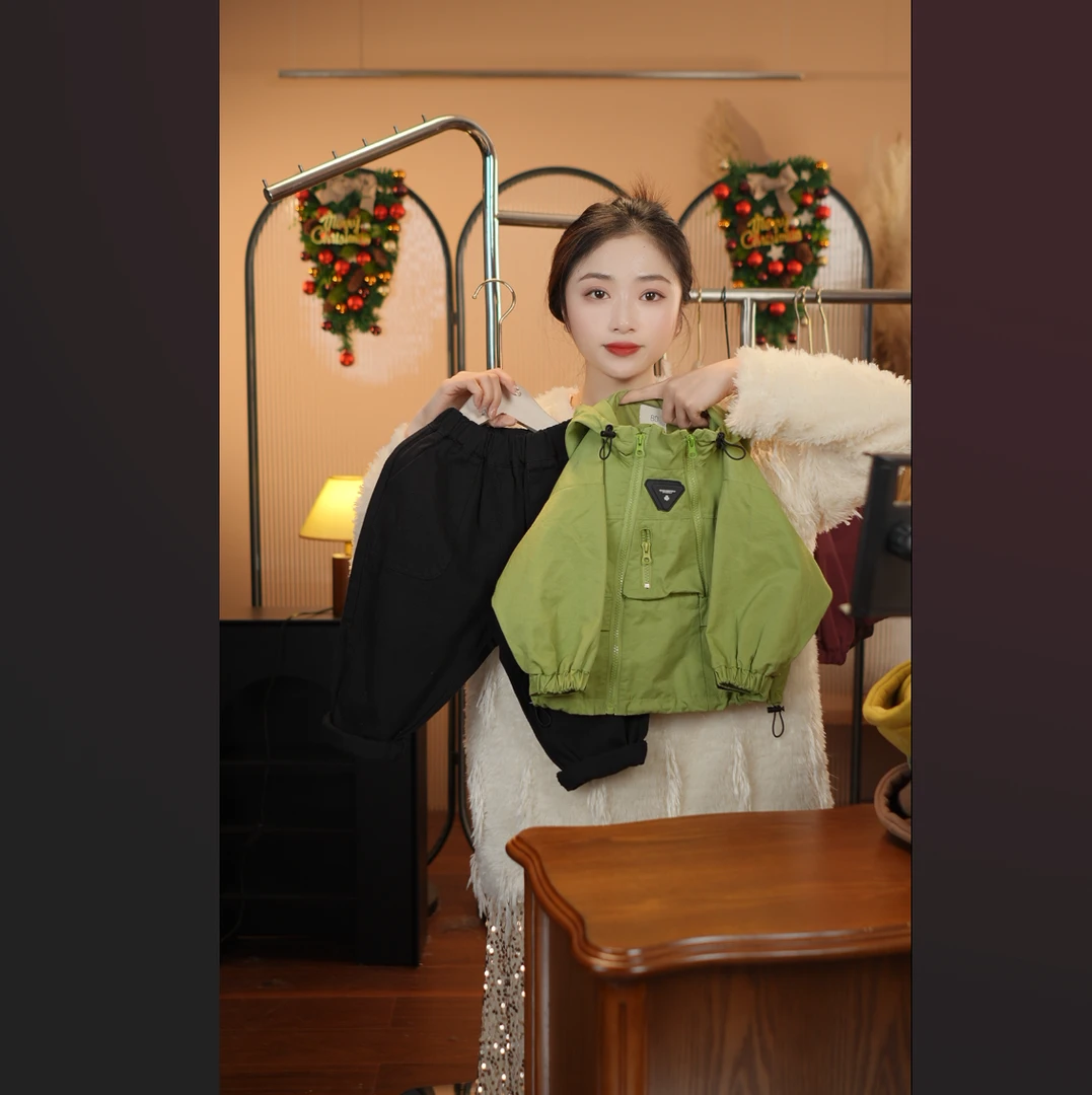 男女童拉链衫连帽2024春秋季新款中小童韩版洋气外套儿童休闲581