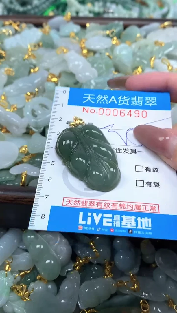 颈饰未镶嵌翡翠净货挂件-6490