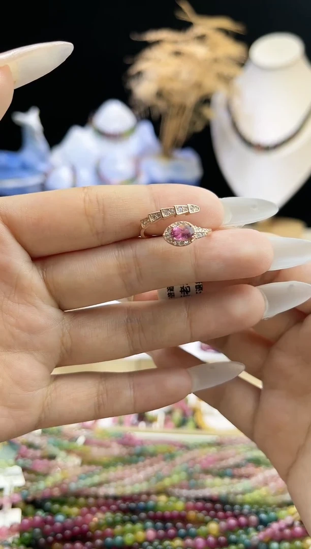 【闪购商品】碧玺/银S925镶嵌J碧玺戒指多样性发货