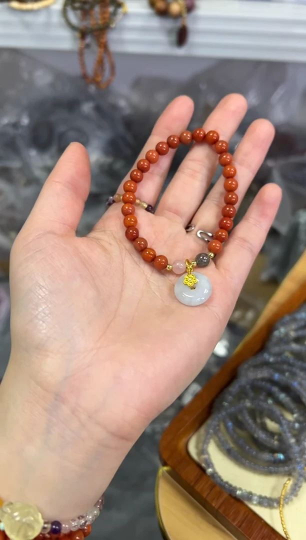 【闪购商品】玛瑙/玉髓手链未镶嵌柿子黄玛瑙翡翠款手链[3681]