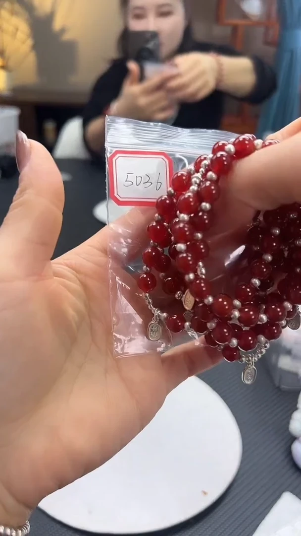 银S925镶嵌手串玛瑙/玉髓手串5036 多样性发一件