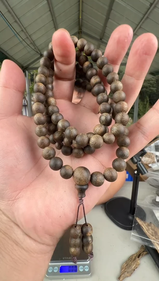 沉香手串奇楠沉香08多圈沉水金沙叶一代多样性发一