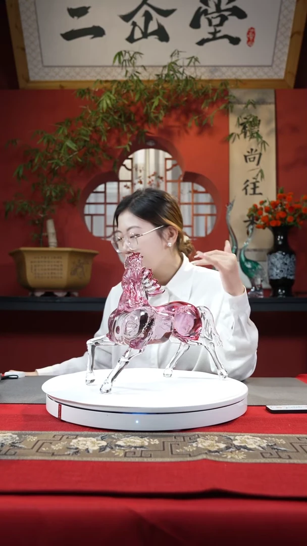 【闪购商品】琉璃手工艺品金红色奔马