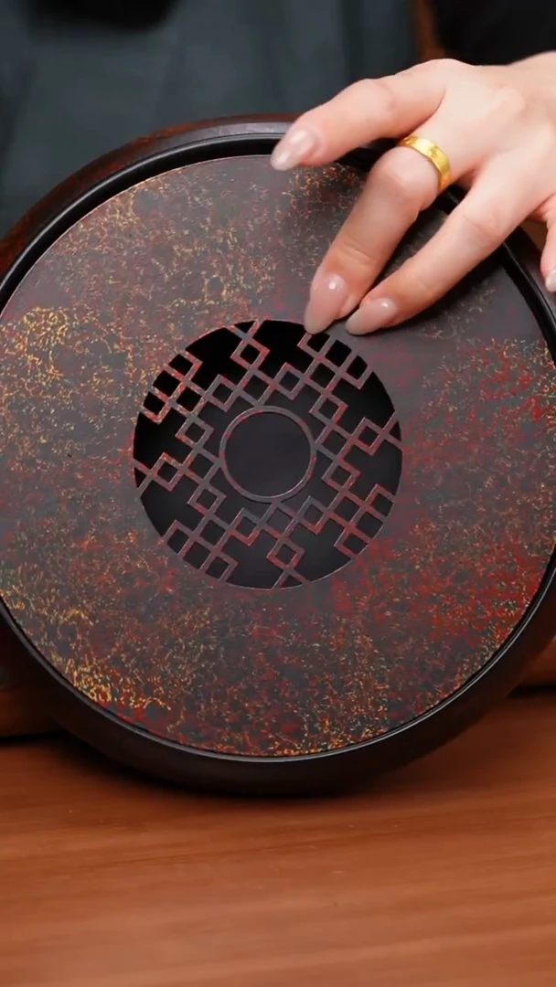 【闪购商品】老铁漆器盛水壶承/红金