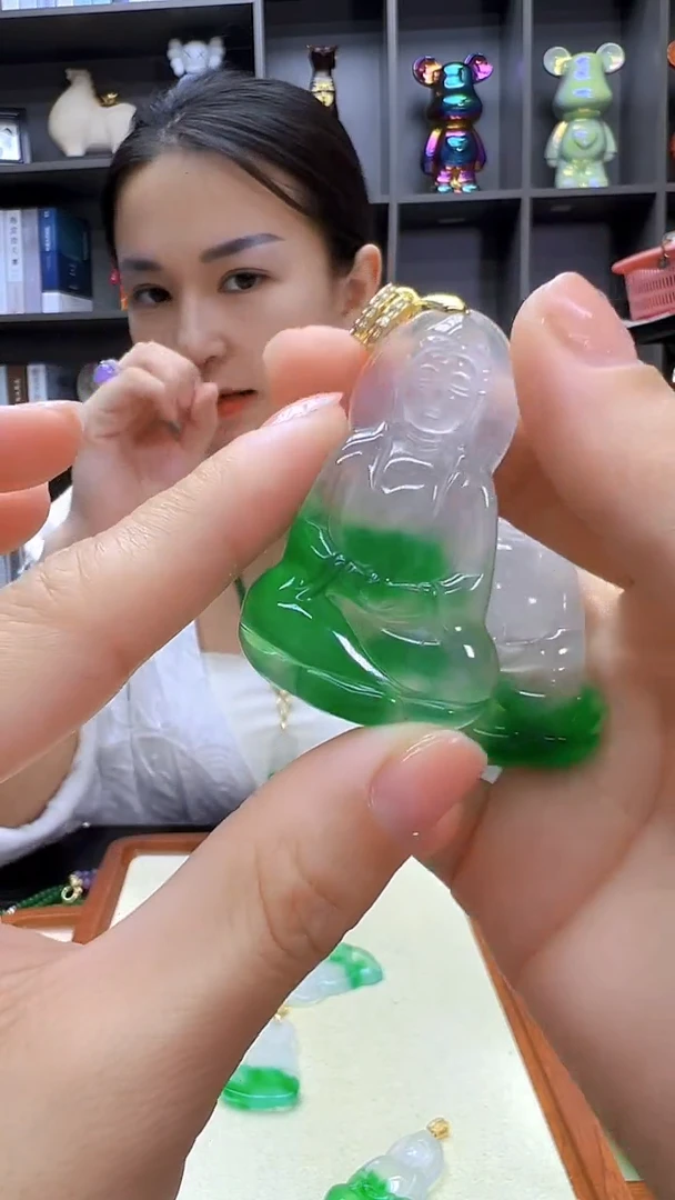 翡翠14K金镶嵌颈饰丹丹diy劲饰