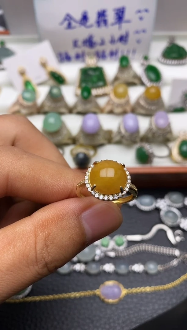 银S925镶嵌戒指翡翠/0062