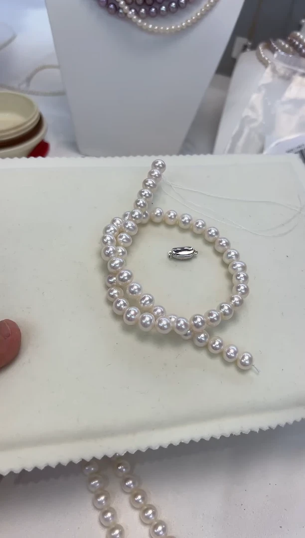 淡水珍珠银S925镶嵌颈饰8.5-9.5无核白珠项链