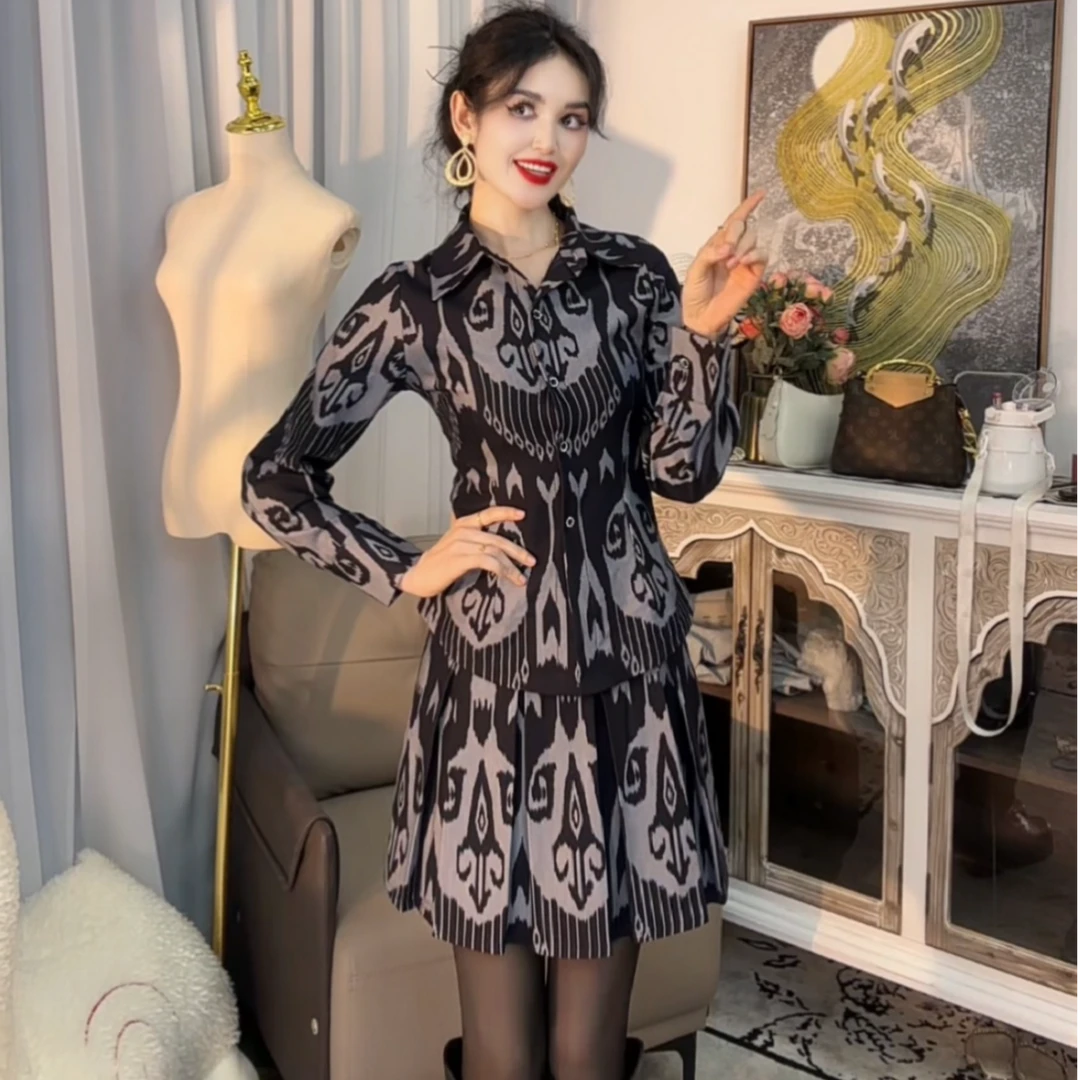 【衬衫百褶裙-套装】艾特莱斯显瘦气质网红秋冬修身紧身性感百搭