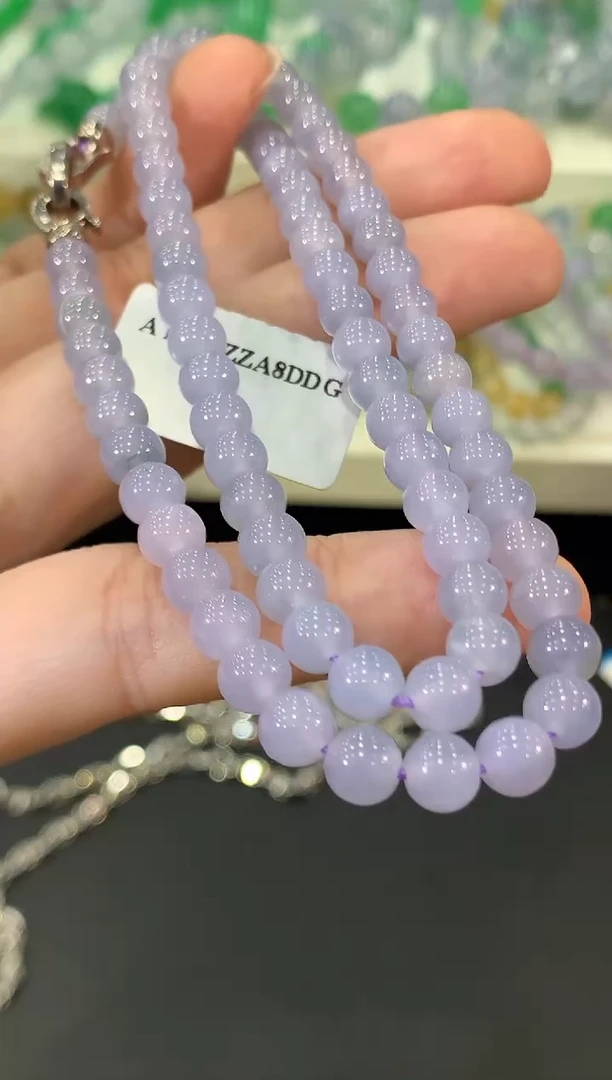 未镶嵌手串翡翠C156 紫货有色差