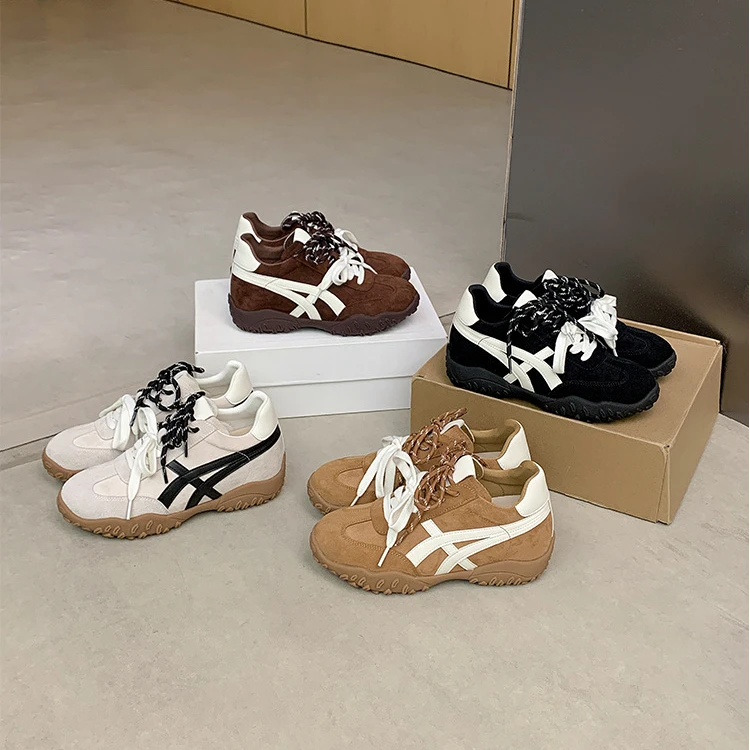 【闪闪Studio】7cm厚底增高德训鞋女2025新款秋休闲运动鞋阿甘鞋