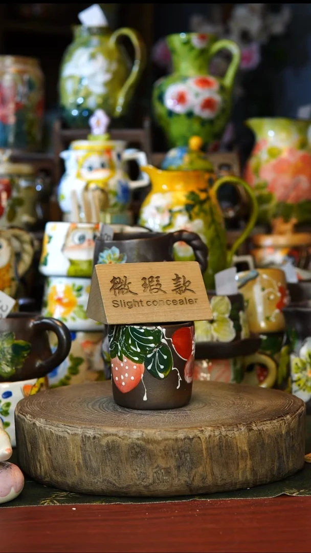 陶瓷99景德镇手工手绘釉下彩微瑕