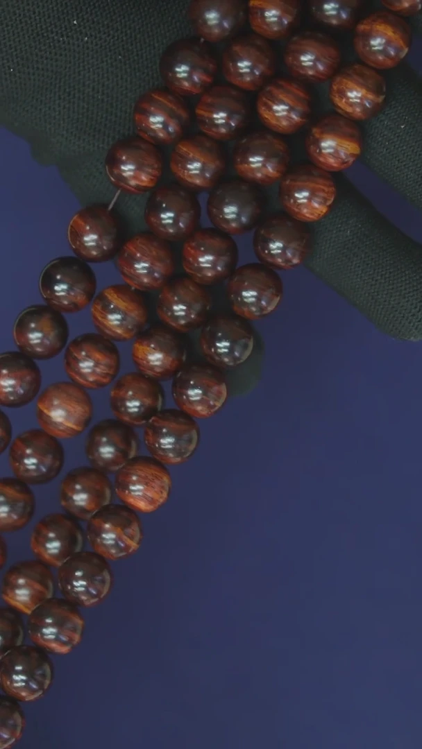 黄花梨/降香黄檀海南黄花梨1.2X108大黑线山水纹手串（318）