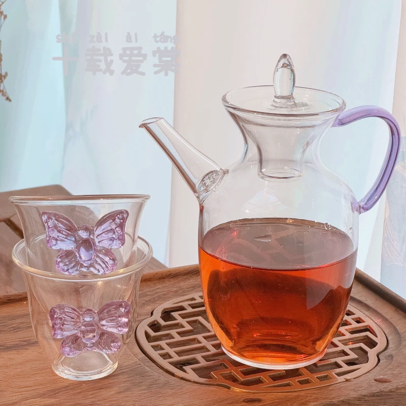 十载爱棠新中式泡茶小青柑茶壶高硼硅玻璃透明仿宋壶可电陶炉加热