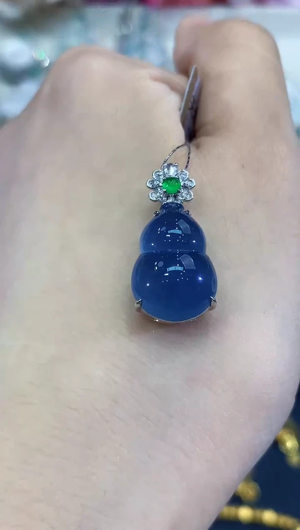 吊坠(不含链)18K金镶嵌翡翠B112 紫货有色差