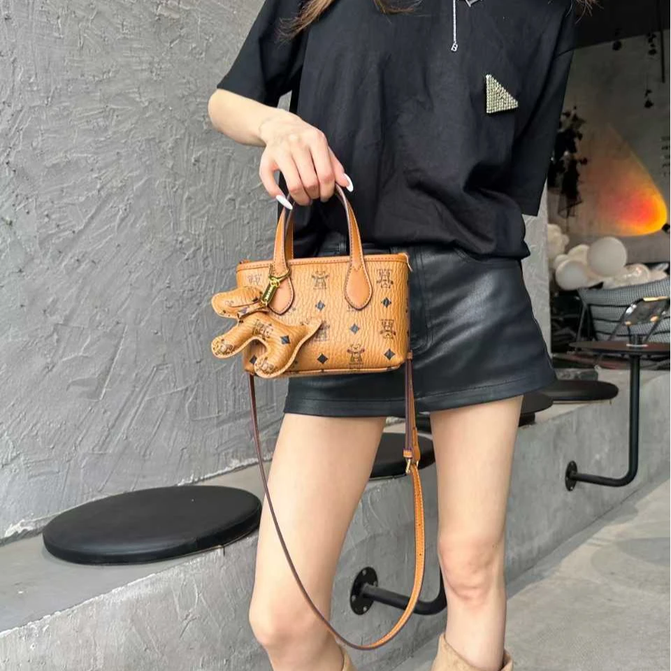 芭尼熊时尚经典复古法式迷你式耐磨小菜蓝购物袋斜挎单肩百搭包
