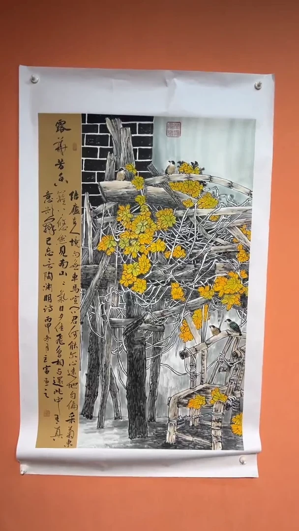 国画张巨富 竖幅工笔花鸟2